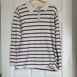 Classic Striped Polo Sweater
